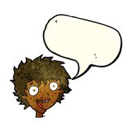 cartoon crazy excited woman with speech bubble N6