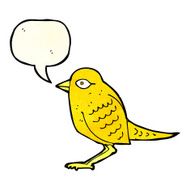 cartoon garden bird with speech bubble N15