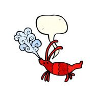 cartoon shrimp with speech bubble N13
