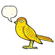 cartoon garden bird with speech bubble N16