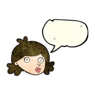 cartoon pretty face with speech bubble N4