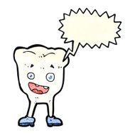 cartoon tooth with speech bubble N6