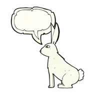 cartoon rabbit with speech bubble N35