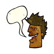cartoon happy man with speech bubble N165