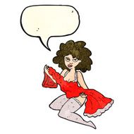 cartoon woman changing with speech bubble N4