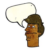 cartoon nervous man with speech bubble N48