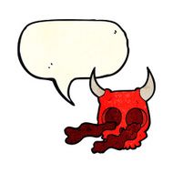 cartoon halloween skull with speech bubble N2