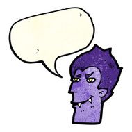 cartoon vampire face with speech bubble N9