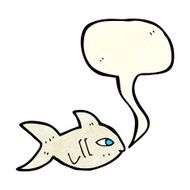 cartoon fish with speech bubble N27