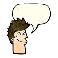 cartoon happy man with speech bubble N169