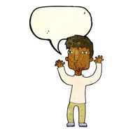 cartoon anxious man with speech bubble N3