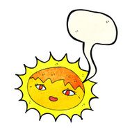 cartoon pretty sun with speech bubble N2