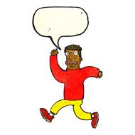 cartoon terrified man with speech bubble N79