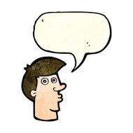 cartoon confused man with speech bubble N15
