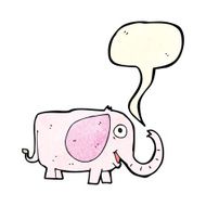 cartoon baby elephant with speech bubble N4