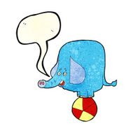 cartoon circus elephant with speech bubble N3