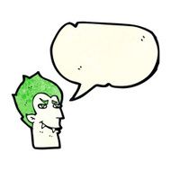 cartoon vampire face with speech bubble N11