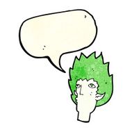 cartoon vampire face with speech bubble N12
