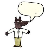 cartoon wolf with speech bubble N7