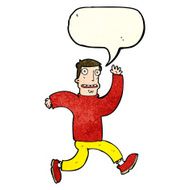 cartoon terrified man with speech bubble N80