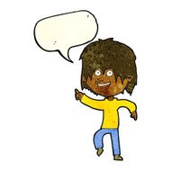 Cartoon happy boy with speech bubble N87