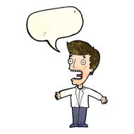 cartoon screaming man with speech bubble N4
