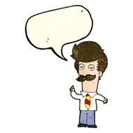 cartoon man with mustache explaining speech bubble N4
