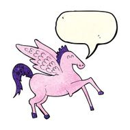 cartoon pegasus with speech bubble