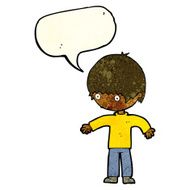 cartoon confused boy with speech bubble N4