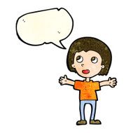cartoon happy person with speech bubble N9