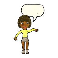cartoon surprised woman with speech bubble N91