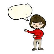 cartoon happy person with speech bubble N10