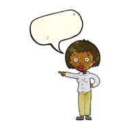 cartoon shocked woman with speech bubble N34