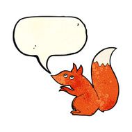 cartoon red squirrel with speech bubble N3