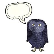 Cartoon owl with speech bubble N22