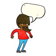 cartoon bearded man shrugging shoulders with speech bubble N3