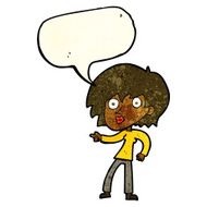 cartoon surprised woman pointing with speech bubble N3