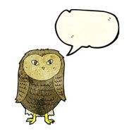 Cartoon owl with speech bubble N23