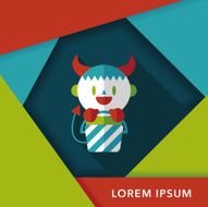cute wizard flat icon with long shadow eps10 N6