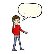 cartoon man asking question with speech bubble N17