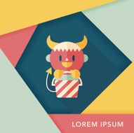 cute wizard flat icon with long shadow eps10 N8