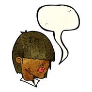 cartoon fashion haircut with speech bubble N2