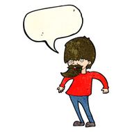 cartoon bearded man shrugging shoulders with speech bubble N4