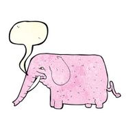 cartoon funny elephant with speech bubble N8
