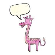 cartoon giraffe with speech bubble N4