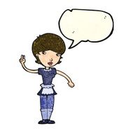 cartoon waitress taking order with speech bubble N8