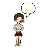 cartoon woman with snake tongue speech bubble N6