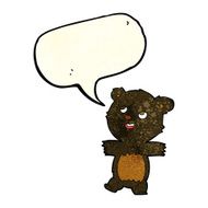 cartoon black bear with speech bubble N25
