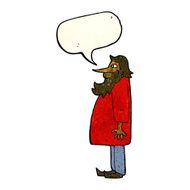cartoon bearded old man with speech bubble N15