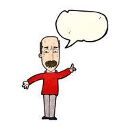 cartoon man issuing stern warning with speech bubble N4